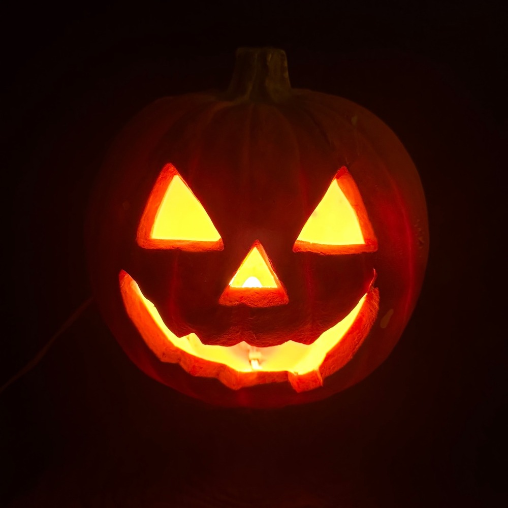 Vintage 1993 Trendmasters Foam Blow Mold Pumpkin Halloween Light Up 9" Read